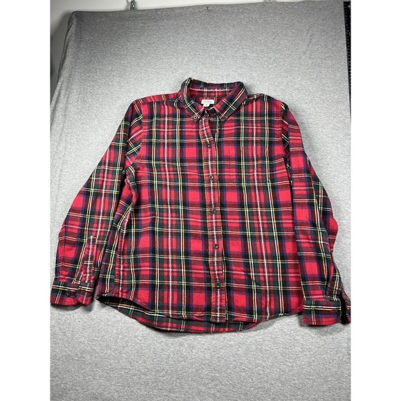 LL Bean Flannel Shirt Womens‎ Size M Petite Long Sleeve Button Down Plaid Red - Picture 2 of 5